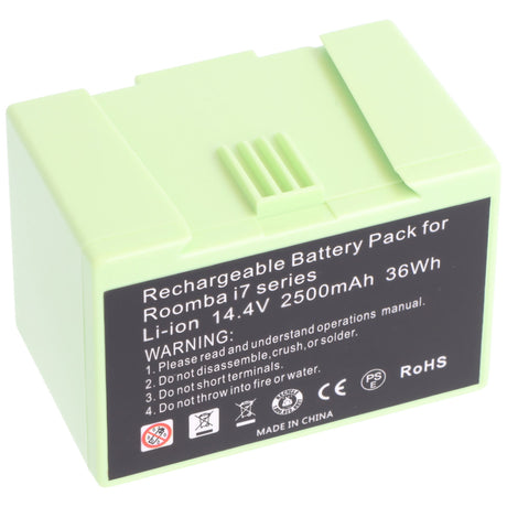 AccuCell Akku passend für iRobot Roomba e5, Roomba i7, Li-ion, 14,4V, 2500mAh, 36,0Wh