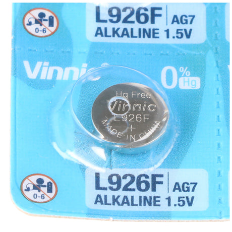 Vinnic Alkaline Batterie AG7, SR927SW, G7, LR57, LR927, SR57 Knopfzelle