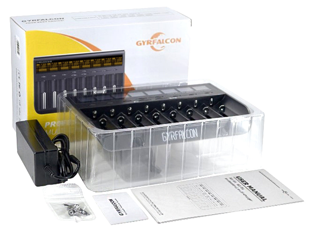 Enova Gyrfalcon All-88 - 8fach Akkuladegerät für Li-Ion, LiFePO4 & NiMH