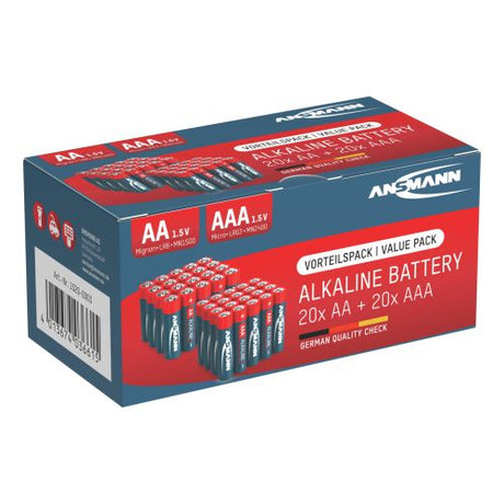 Ansmann Alkaline Batterie Micro AAA, LR03 und Mignon AA1,5 Volt, 40er Sparpack, perfekt für den alltäglichen Gebrauch