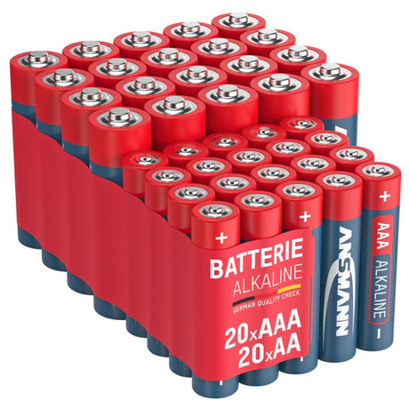Ansmann Alkaline Batterie Micro AAA, LR03 und Mignon AA1,5 Volt, 40er Sparpack, perfekt für den alltäglichen Gebrauch