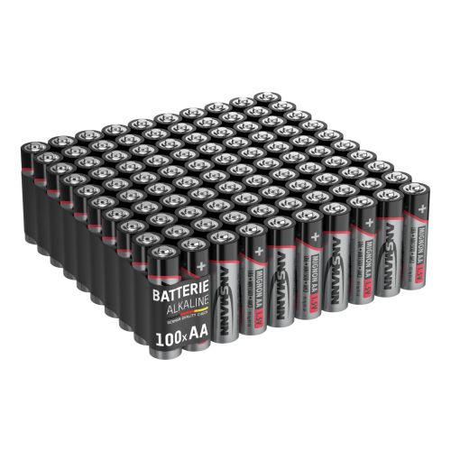 Ansmann Alkaline Batterie Mignon AA, LR06 1,5 Volt, 100er Sparpack, perfekt für den alltäglichen Gebrauch