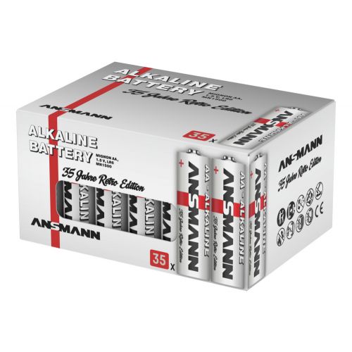Ansmann Alkaline Batterien Mignon AA LR6, passend zur 35 Jahre Jubiläumsedition, 1,5 V