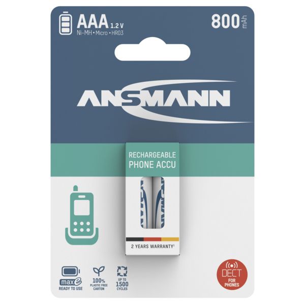 Ansmann Dect maxE 800 Micro AAA Akku 2er Blister