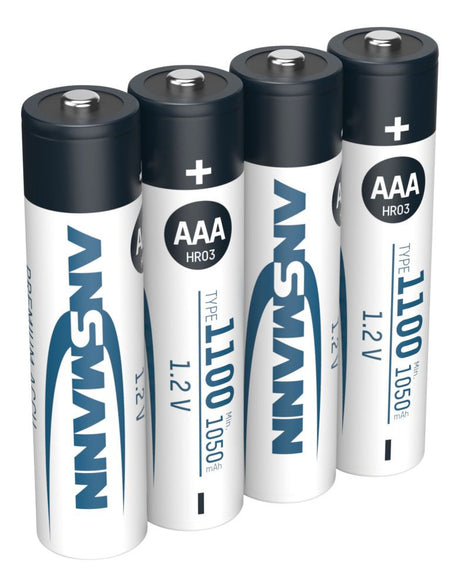Ansmann NiMH Akku Micro AAA Typ 1100, min. 1050 mAh, 1,2 Volt, 4er Sparpack inkl. Batteriebox, perfekt für den alltäglichen Gebrauch