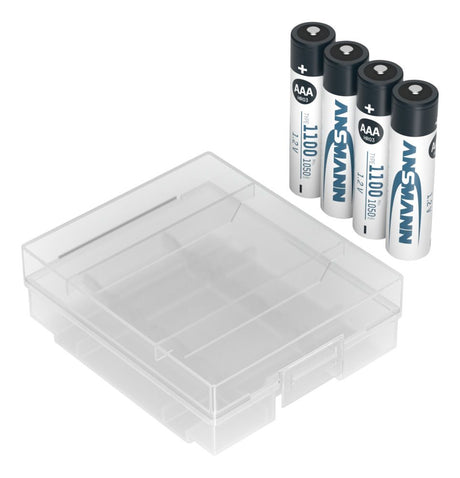 Ansmann NiMH Akku Micro AAA Typ 1100, min. 1050 mAh, 1,2 Volt, 4er Sparpack inkl. Batteriebox, perfekt für den alltäglichen Gebrauch