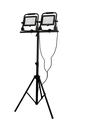 Ansmann Profi-Strahler FL50W-AC mit Stativ, 5400 Lumen, 2 Stück Baustrahler mit einem 180cm Aluminium-Stativ