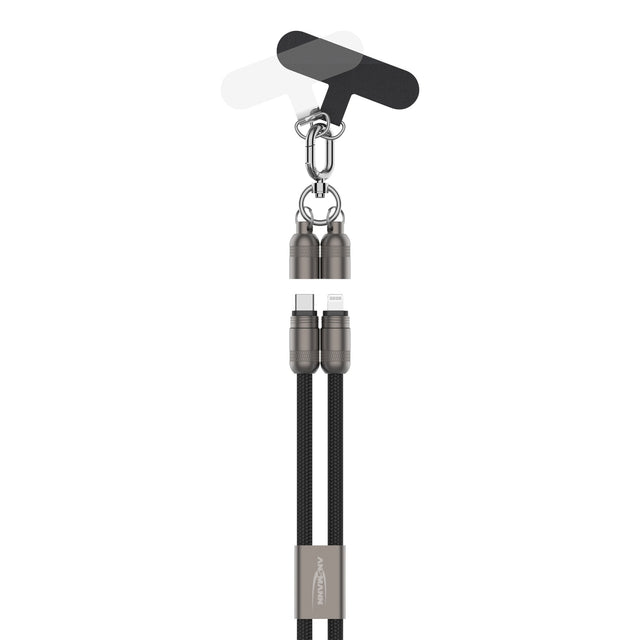 Ansmann Smartphone Lanyard-Ladekabel, USB-C auf Lightning, Handykette, Kabellänge 1,2 Meter