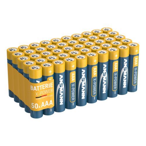 Ansmann X-Power Alkaline Batterie Micro AAA, LR03, 1,5 Volt, 50er Sparpack, perfekt für den alltäglichen Gebrauch