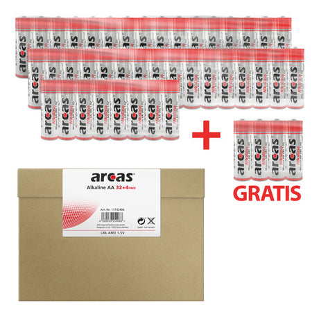 Arcas Alkaline LR06 Mignon AA 1,5V Sparpack 32+4free