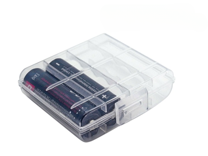 Soshine Aufbewahrungsbox für 4x AA / 14500 oder 4x AAA / 10440 transparent