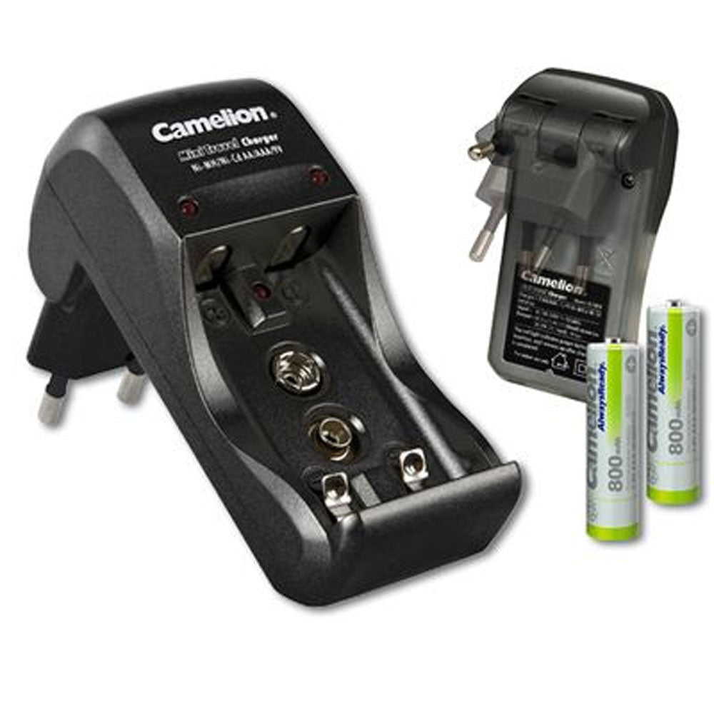 Camelion Stecker-Ladegerät BC-1001A inklusive 2 Stück NiMH Akkus Micro AAA, 800mAh