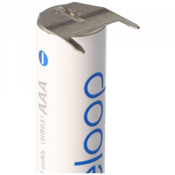 Panasonic Eneloop BK-4MCC Micro AAA NiMH Akku mit 3er Printkontakten Maße 44,5x10,5mm, Rastermaß 10mm