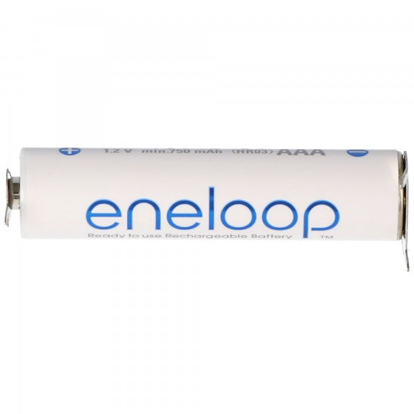 Panasonic Eneloop BK-4MCC Micro AAA NiMH Akku mit 3er Printkontakten Maße 44,5x10,5mm, Rastermaß 10mm