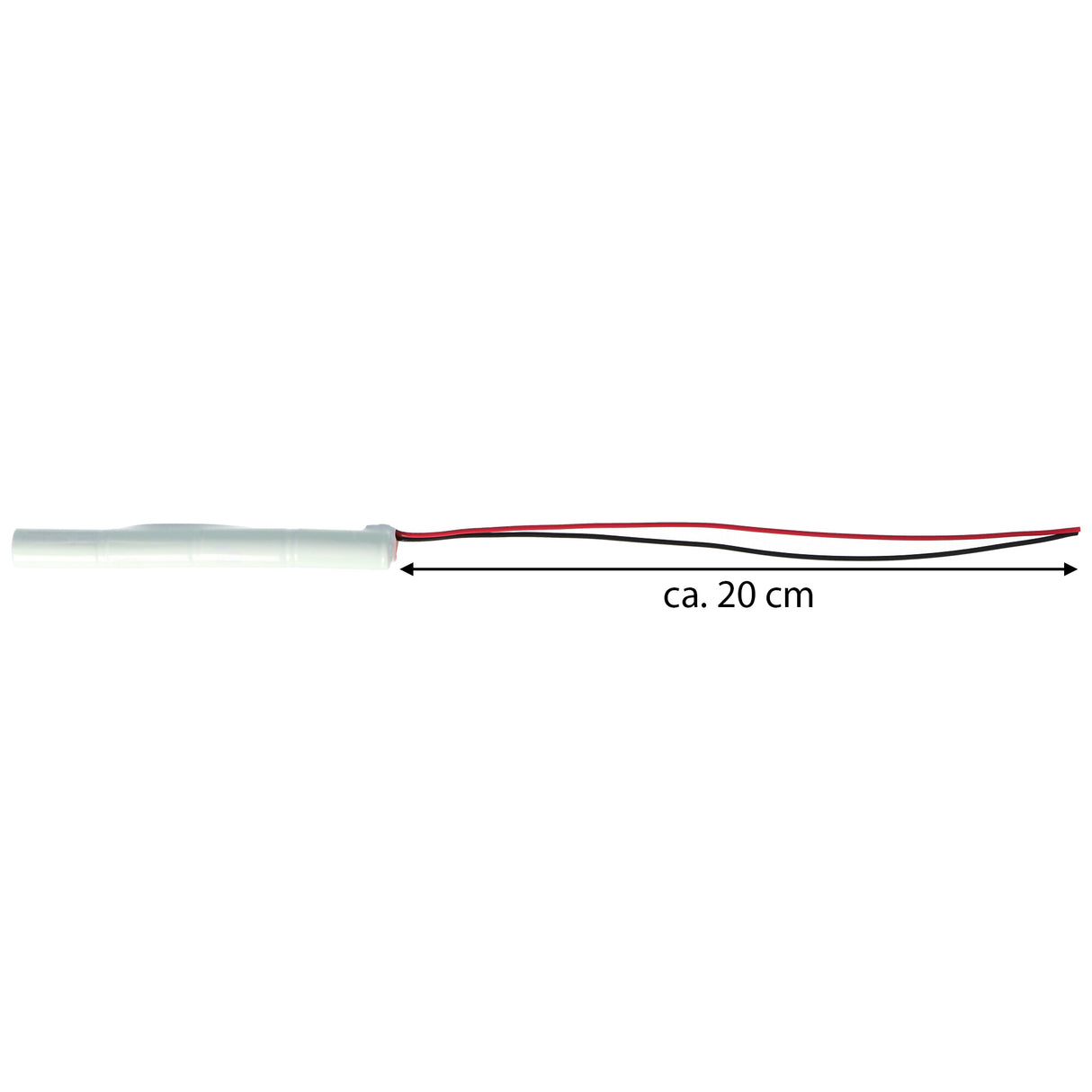 AccuCell Notleuchtenakku NiMH 4,8V 600mAh L1x4 Lady N 200mm Kabel einseitig