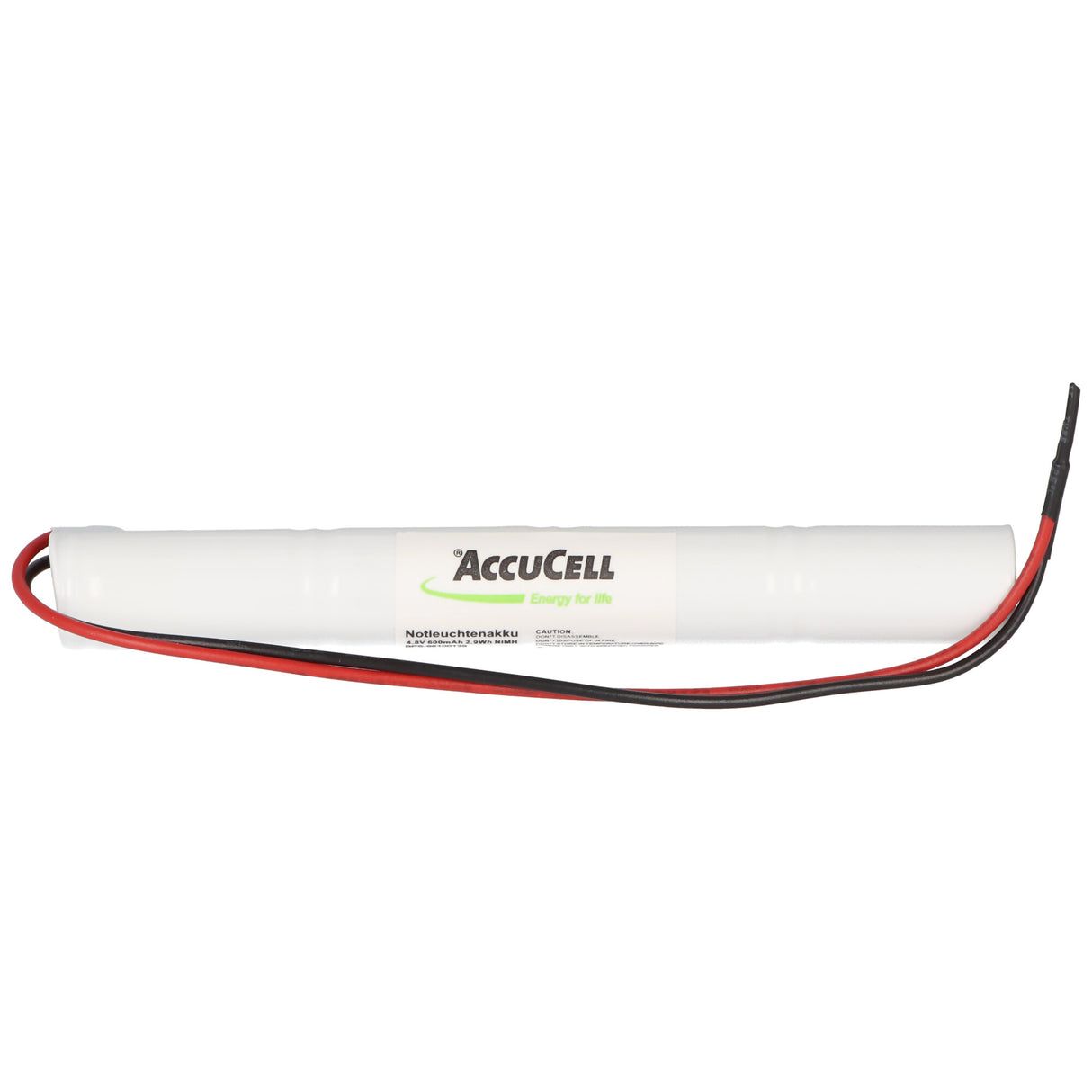 AccuCell Notleuchtenakku NiMH 4,8V 600mAh L1x4 Lady N 200mm Kabel einseitig