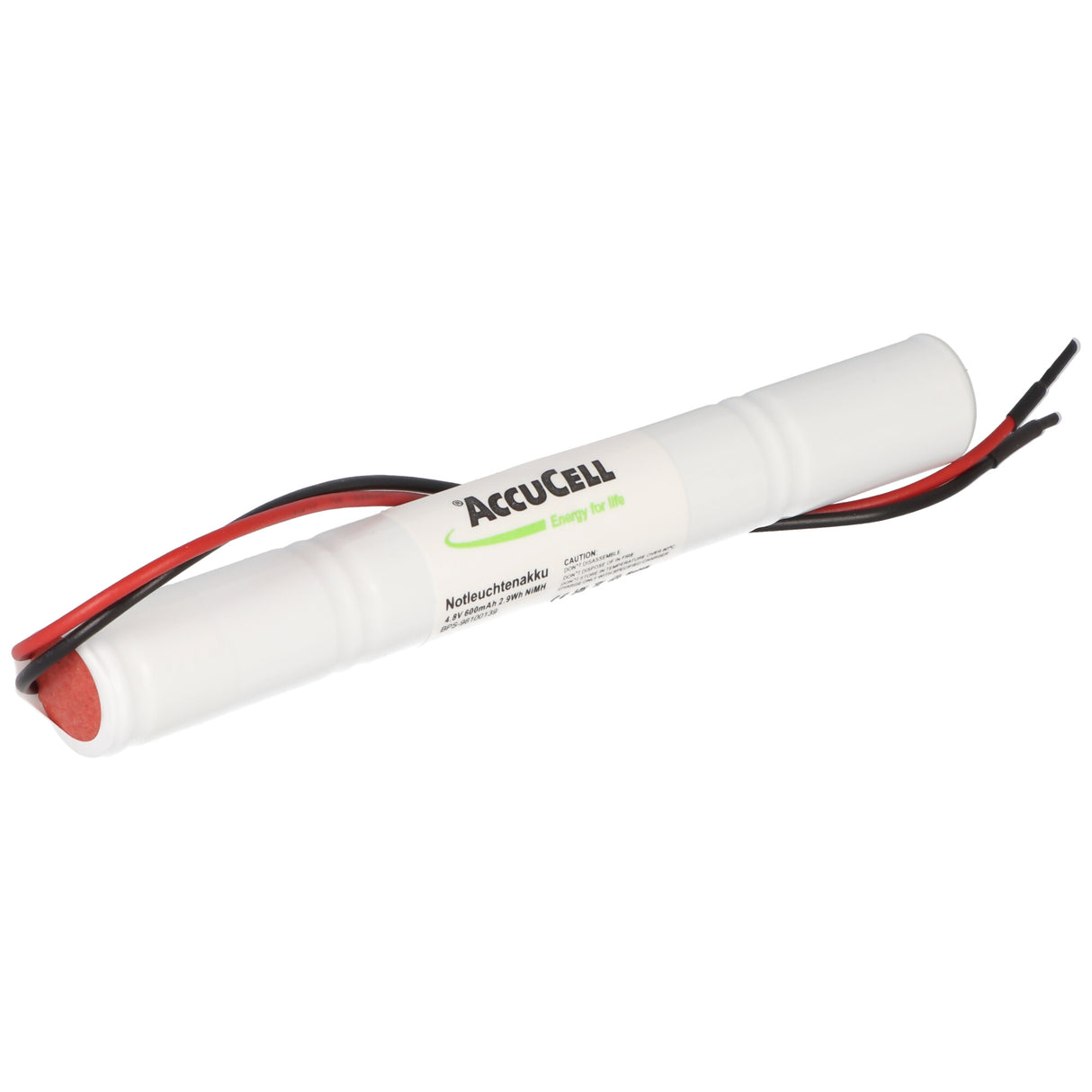 AccuCell Notleuchtenakku NiMH 4,8V 600mAh L1x4 Lady N 200mm Kabel einseitig