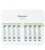 8fach Panasonic Schnell-Ladegerät 5 Stunden für 8 NiMH Akkus Micro AAA und Mignon AA