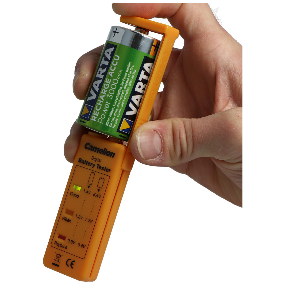 Camelion Batterie Tester LED BT-0503 geeignet zum Testen für die Größen AAAA, AAA, AA, C, D und 9V Block