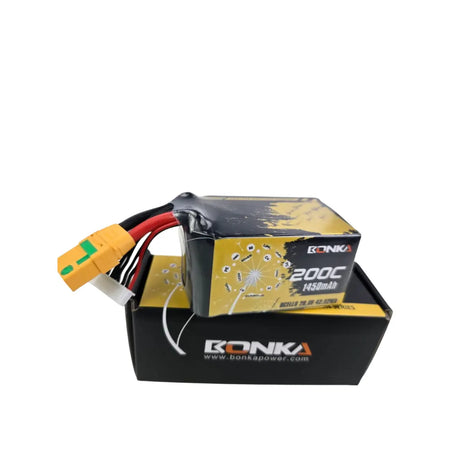 Bonka Lipo Akku 1450mAh 29,6V 200C/400C FPV XT90 Antiblitz