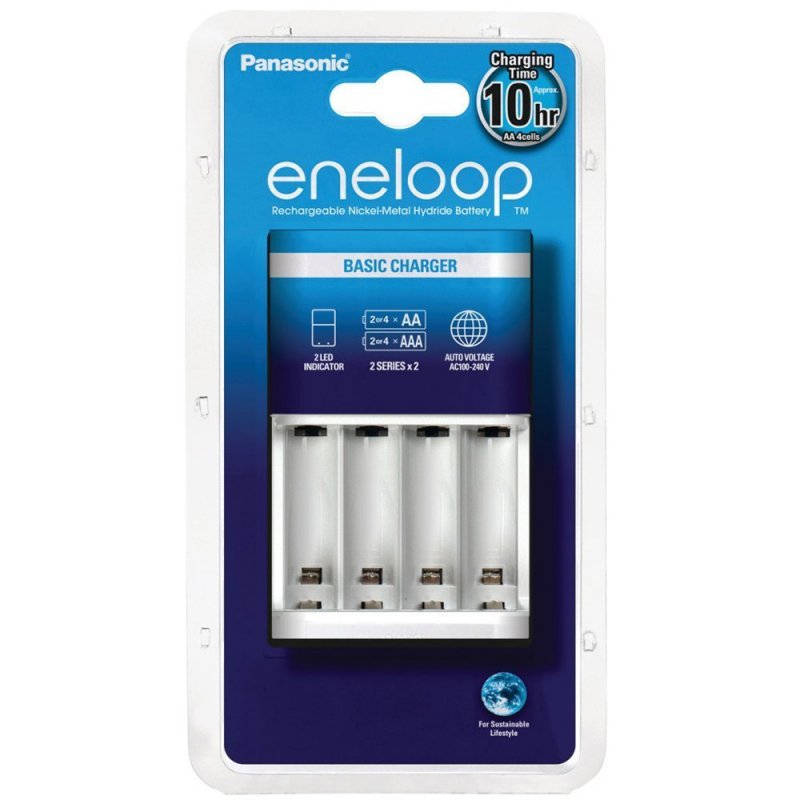Panasonic Eneloop Standardladegerät BQ-CC51H und 4 Stück Eneloop Standard AA Akkus