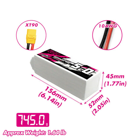 CNHL 5000mAh 22,2V 6S 40C LiPo-Akku mit XT90-Stecker