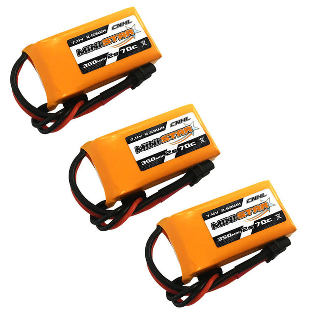 CNHL MiniStar 350mAh 7,4V 2S 70C LiPo-Akku mit XT30U ( 3 St.)