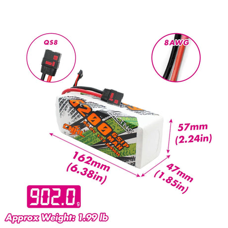 CNHL Racing Series 6200mAh 22,2V 6S 90C LiPo-Akku mit QS8-Stecker