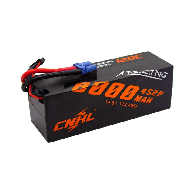 CNHL Racing Series 8000mAh 14.8V 4S Lipo Battery 120C Hard Case with EC5 Plug