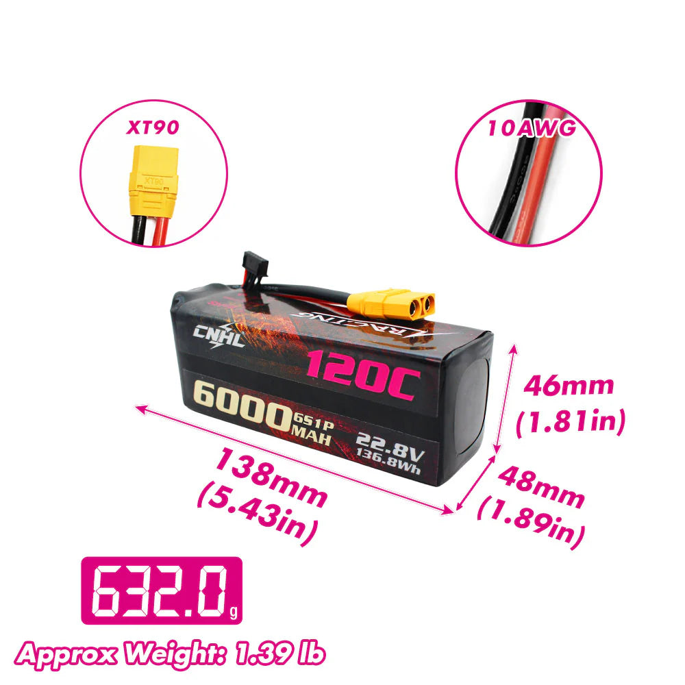 6000mAh / 6S / XT90