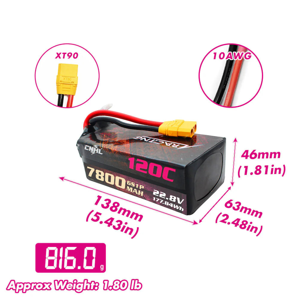 7800mAh / 6S / XT90