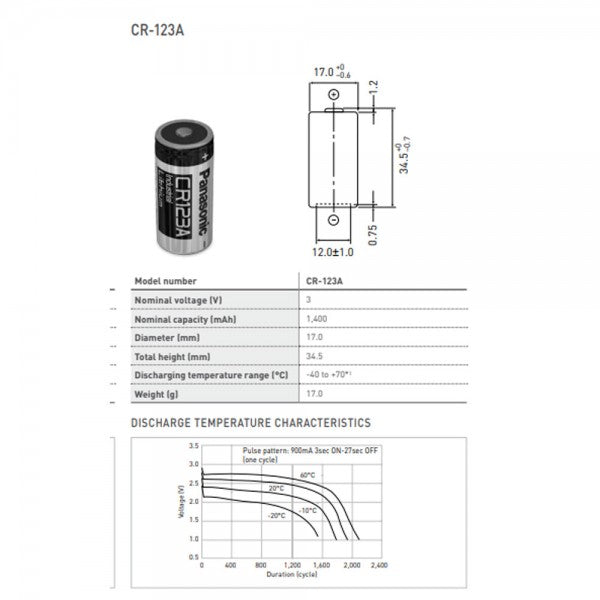 Panasonic 400 Stück CR-123PE/BN Panasonic Photobatterie CR123A Lithium 3 Volt 1400mAh, bis zu 10 Jahre lagerfähig