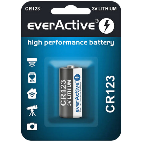 everActive CR123 Lithium Photo Batterie, 3V max. 1500mAh, 34,5 x 17mm, CR123A