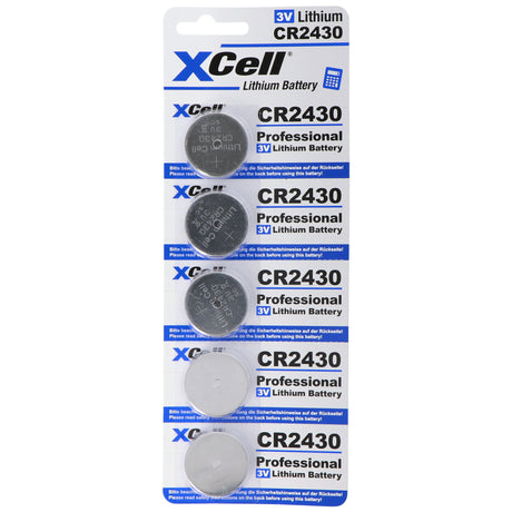 XCell CR2430 Lithium Batterie 3V, CR2430 Batterien im praktischen 5er Set