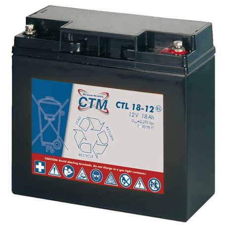 CTM Blei Gel Akku CTL18-12, 12 Volt 18Ah mit M5 Schraubgewinde