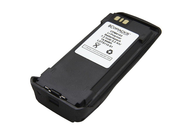 CoPacks Li-Polymer Akku passend für Motorola DP3000, DP3400 - 7,2 V 2200 mAh 130x58x27 mm
