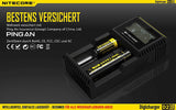 Nitecore Digicharger D2 EU - Ladegerät für Li-Ion, Ni-MH, Ni-CD und LIFePo4 Akkus
