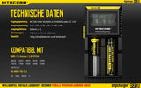 Nitecore Digicharger D2 EU - Ladegerät für Li-Ion, Ni-MH, Ni-CD und LIFePo4 Akkus