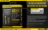 Nitecore Digicharger D2 EU - Ladegerät für Li-Ion, Ni-MH, Ni-CD und LIFePo4 Akkus