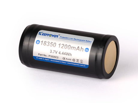 Keeppower 18350 - 1200mAh, 3,6V - 3,7V Li-Ionen-Akku geschützt