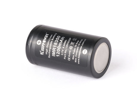 Keeppower IMR18350 - 1200mAh 10A (15A), 3,6V - 3,7V Li-Ionen-Akku