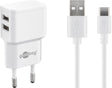 Goobay Dual Ladeset 2,4 A, Netzteil mit 2x USB-Ausgang inklusive USB-L