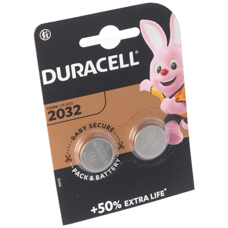 Duracell CR2032 Lithium Batterie 3 Volt mit bis zu 180mAh Kapazität 2er Blister
