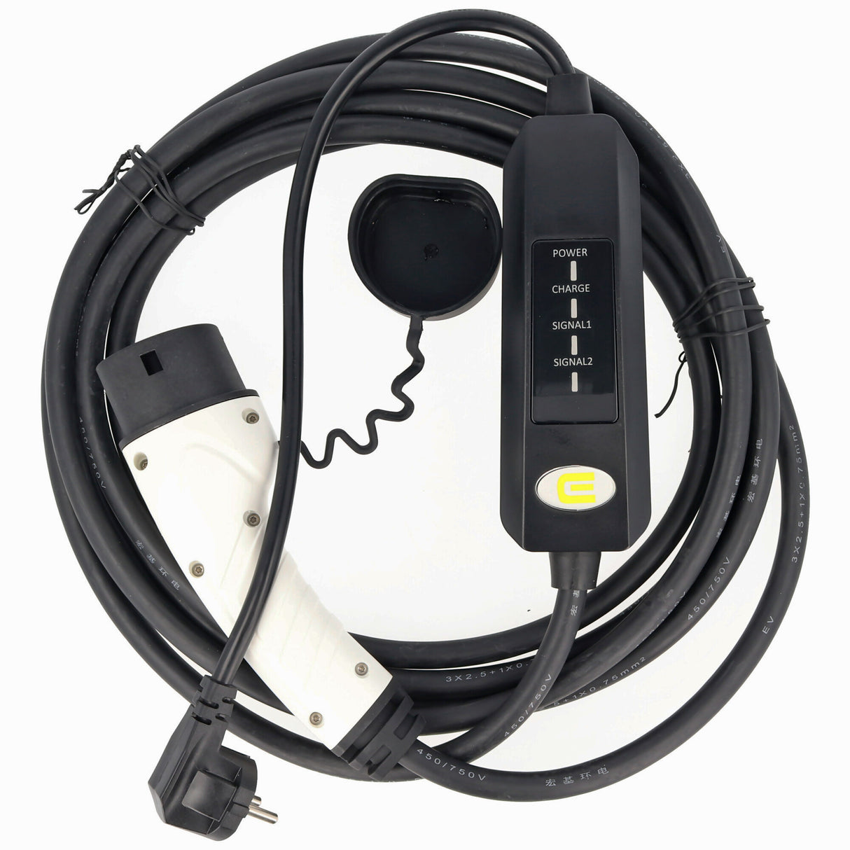 AccuCell Ladekabel für Elektroautos mit SchuKo-Stecker auf Typ 2 Mode2 230V 13A 1-Phasen Ladetechnologie mit max. 3kW nur 1,79KG