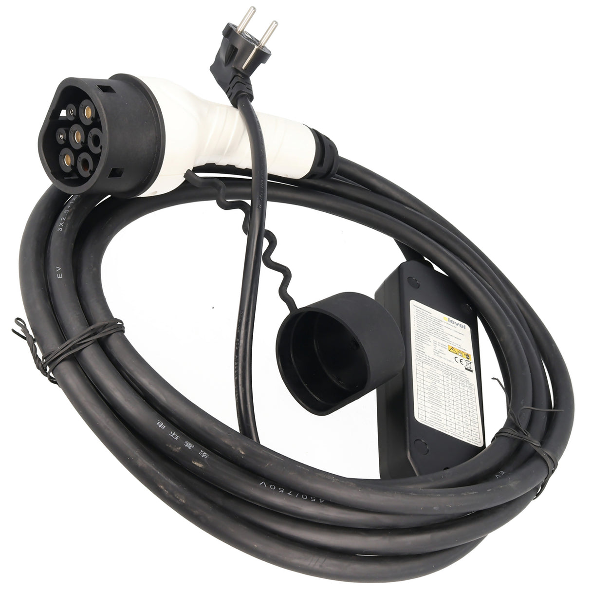 AccuCell Ladekabel für Elektroautos mit SchuKo-Stecker auf Typ 2 Mode2 230V 13A 1-Phasen Ladetechnologie mit max. 3kW nur 1,79KG