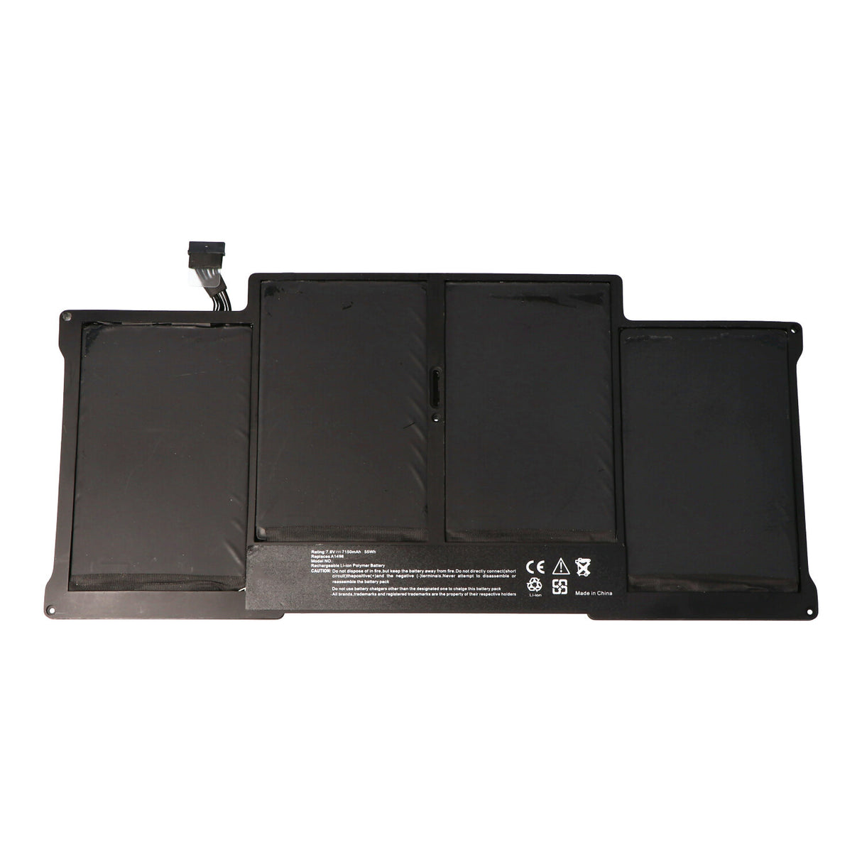 AccuCell Akku passend für A1496 für MacBook Air 13.3" A1466 2013, Li-Polymer, 7,6V, 7160mAh, 55Wh, built-in, mit Werkzeug