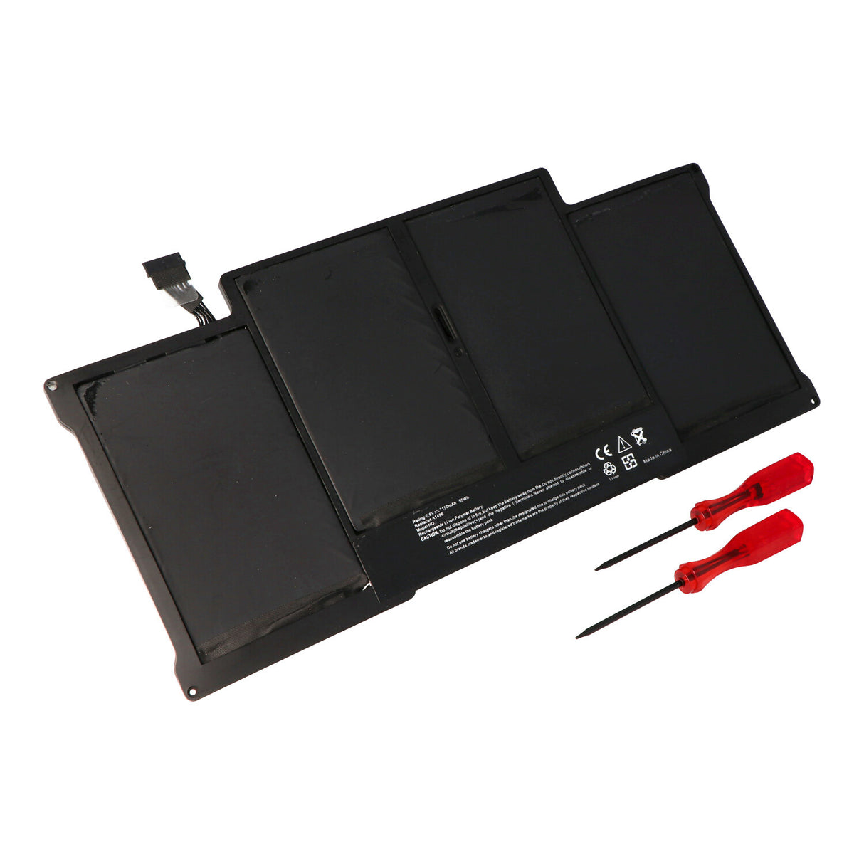AccuCell Akku passend für A1496 für MacBook Air 13.3" A1466 2013, Li-Polymer, 7,6V, 7160mAh, 55Wh, built-in, mit Werkzeug