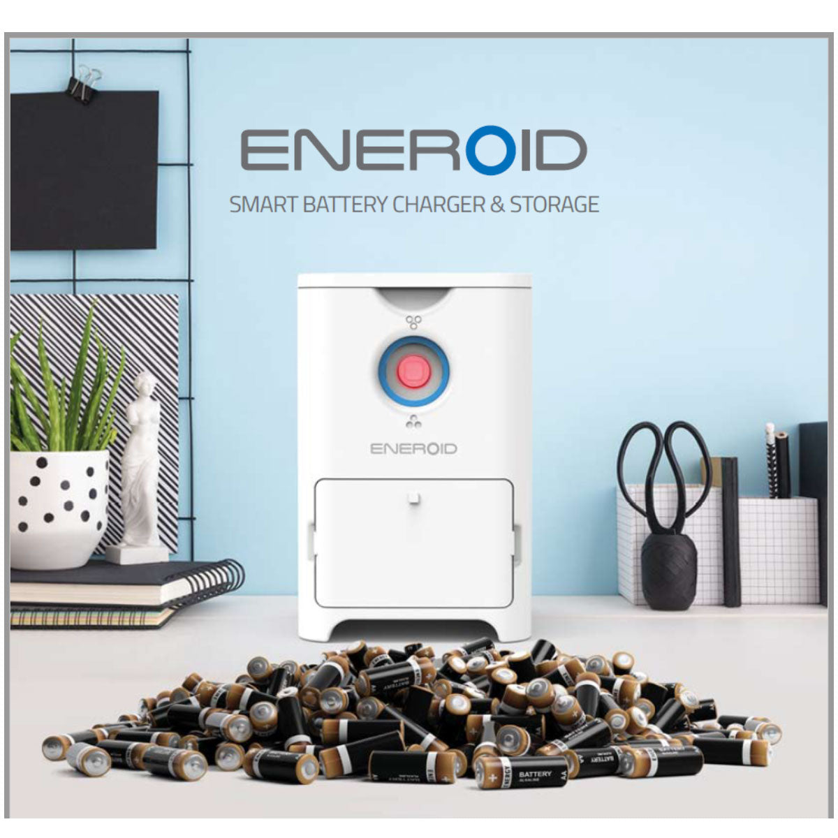 Eneroid Ladegerät für bis zu 12 AA Mignon LR6 Akkus mit automatischer Sortierfunktion von defekten Akkus oder Batterien und sehr einfacher Handhabung