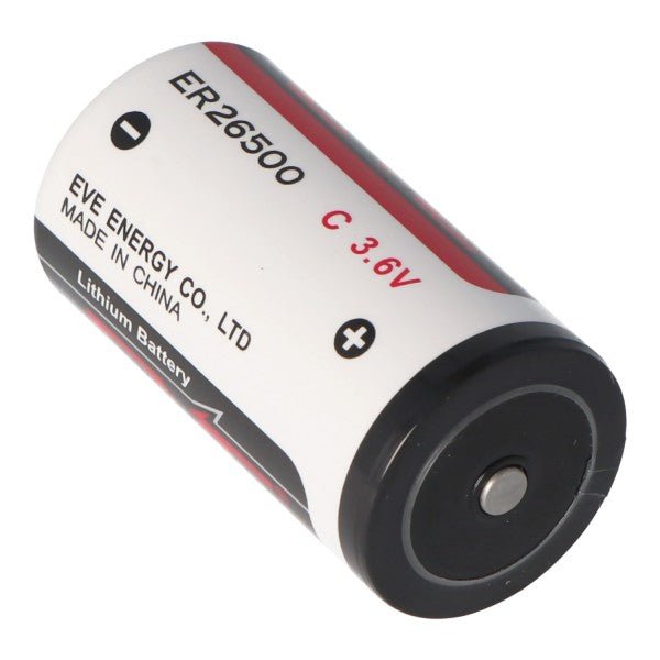 EVE ER26500 Lithium Batterie C Size Bobbin ER 26500, 3,6 Volt 8500mAh mit schmalem Pluspol min. 0,3mm, max. 0,5mm