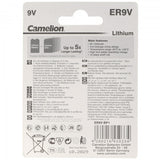 Camelion Marken Lithium Batterie 9 Volt, E-Block, ER9V, U9VL, U9VL-J, U9-VL, U-9VL ideal für Rauchmelder, Messgeräte